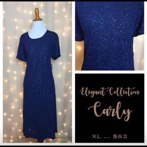 LuLaRoe Elegant Sparkling Royal Blue Carly